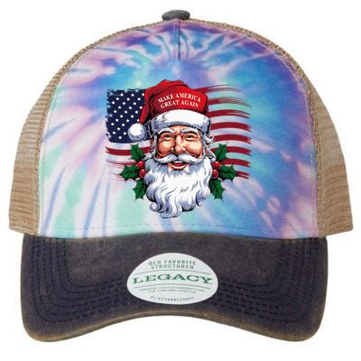 Make A Christmas Great Again Xmas Trump Maga Pajamas Santa Legacy Tie Dye Trucker Hat