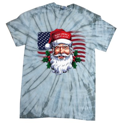 Make A Christmas Great Again Xmas Trump Maga Pajamas Santa Tie-Dye T-Shirt