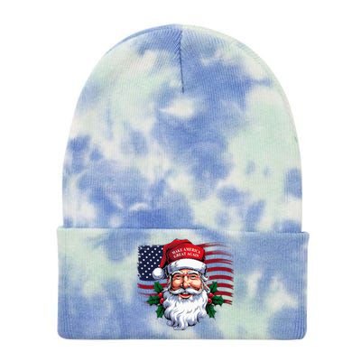 Make A Christmas Great Again Xmas Trump Maga Pajamas Santa Tie Dye 12in Knit Beanie