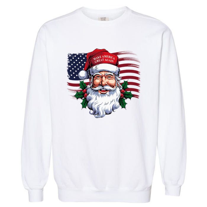 Make A Christmas Great Again Xmas Trump Maga Pajamas Santa Garment-Dyed Sweatshirt