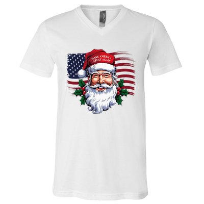 Make A Christmas Great Again Xmas Trump Maga Pajamas Santa V-Neck T-Shirt