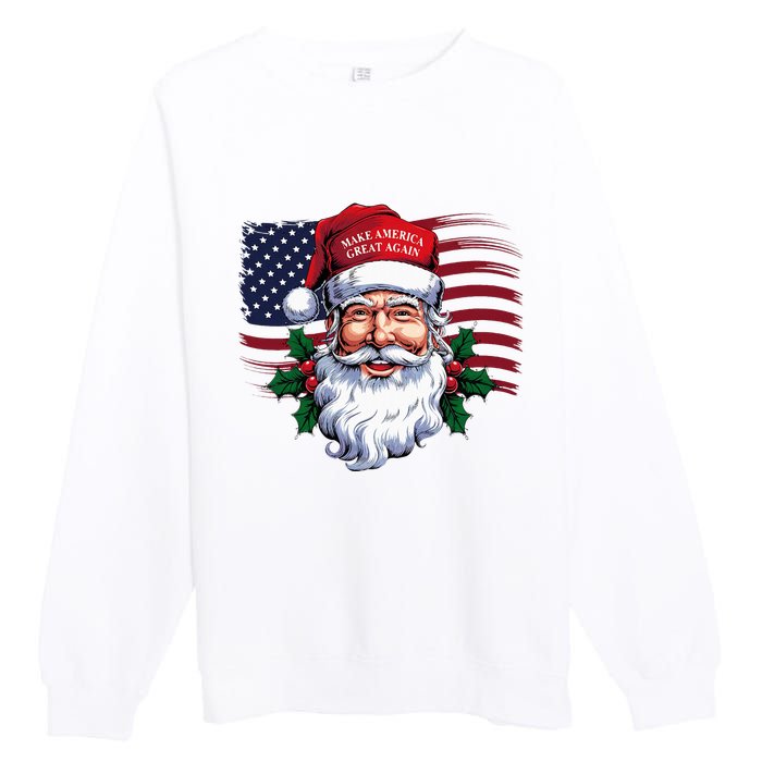 Make A Christmas Great Again Xmas Trump Maga Pajamas Santa Premium Crewneck Sweatshirt