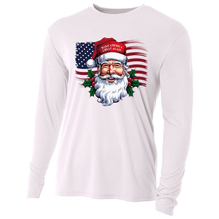 Make A Christmas Great Again Xmas Trump Maga Pajamas Santa Cooling Performance Long Sleeve Crew