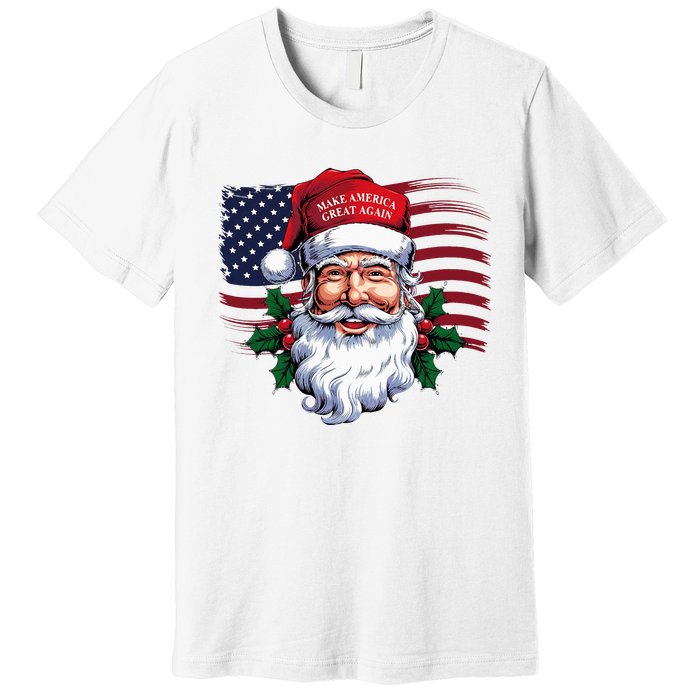 Make A Christmas Great Again Xmas Trump Maga Pajamas Santa Premium T-Shirt