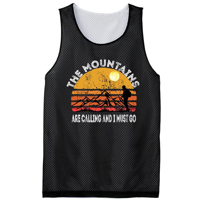 Mountains Are Calling I Must Go Retro Vintage Lovers Hiking Mesh Reversible Basketball Jersey Tank