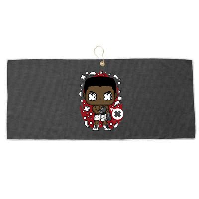 Muhamad Ali Cute Illustration Large Microfiber Waffle Golf Towel