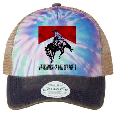 Make America Cow Cow Again Rodeo Lover 4th Of July Gift Legacy Tie Dye Trucker Hat