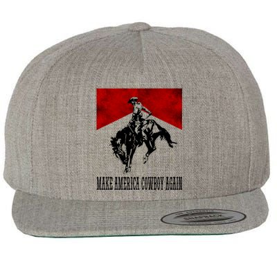 Make America Cow Cow Again Rodeo Lover 4th Of July Gift Wool Snapback Cap