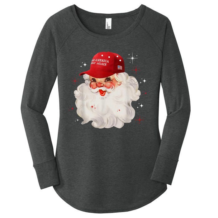 Make A Christmas Great Again Xmas Trump Maga Pajamas Santa Women's Perfect Tri Tunic Long Sleeve Shirt