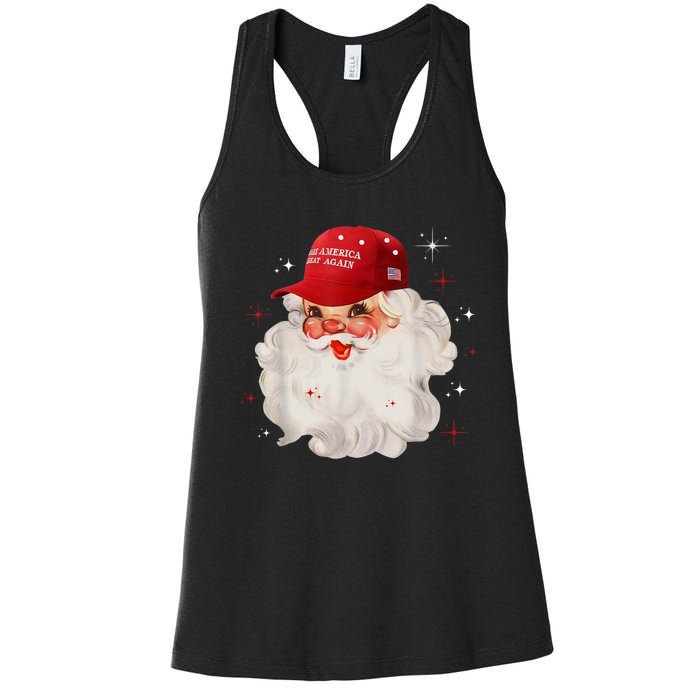 Make A Christmas Great Again Xmas Trump Maga Pajamas Santa Women's Racerback Tank