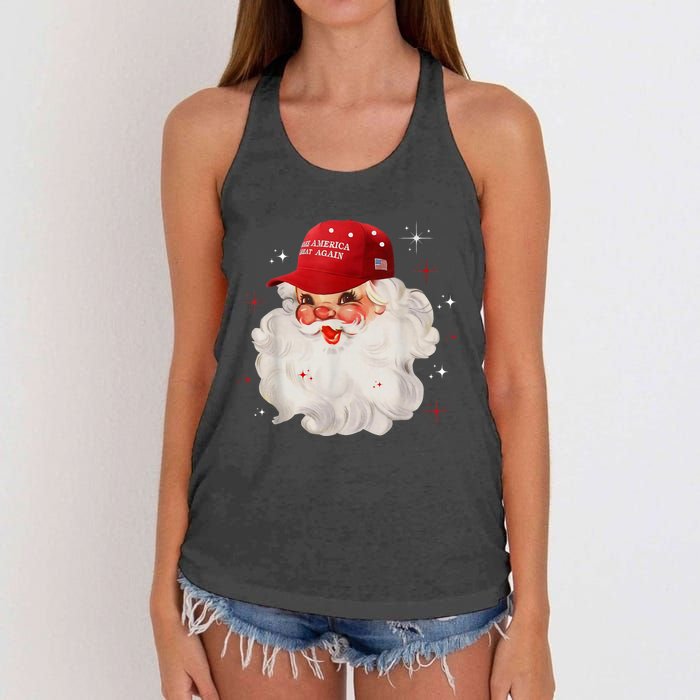 Make A Christmas Great Again Xmas Trump Maga Pajamas Santa Women's Knotted Racerback Tank