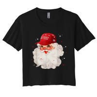 Make A Christmas Great Again Xmas Trump Maga Pajamas Santa Women's Crop Top Tee