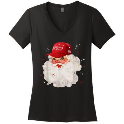 Make A Christmas Great Again Xmas Trump Maga Pajamas Santa Women's V-Neck T-Shirt