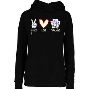 Mahjong Art Chinese Mah Jongg Game Lover Womens Funnel Neck Pullover Hood