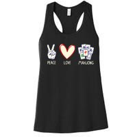 Mahjong Art Chinese Mah Jongg Game Lover Women's Racerback Tank