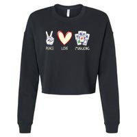 Mahjong Art Chinese Mah Jongg Game Lover Cropped Pullover Crew