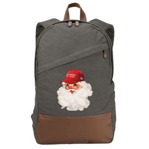 Make A Christmas Great Again Xmas Maga Santa Holiday Retro Cotton Canvas Backpack