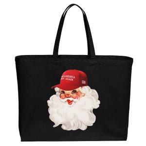 Make A Christmas Great Again Xmas Maga Santa Holiday Retro Cotton Canvas Jumbo Tote