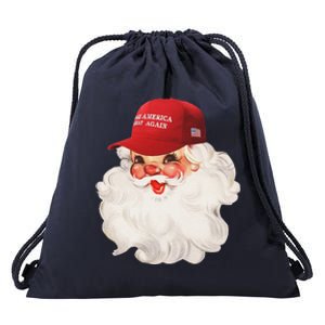 Make A Christmas Great Again Xmas Maga Santa Holiday Retro Drawstring Bag