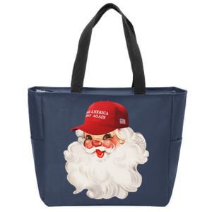 Make A Christmas Great Again Xmas Maga Santa Holiday Retro Zip Tote Bag