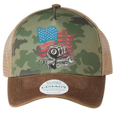 Mechanic Auto Car Repair American Flag Legacy Tie Dye Trucker Hat