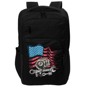 Mechanic Auto Car Repair American Flag Impact Tech Backpack