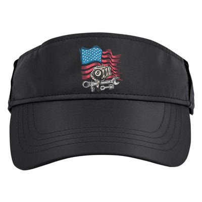 Mechanic Auto Car Repair American Flag Adult Drive Performance Visor