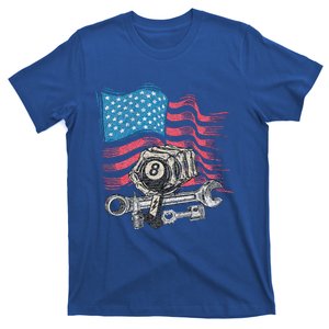 Mechanic Auto Car Repair American Flag T-Shirt