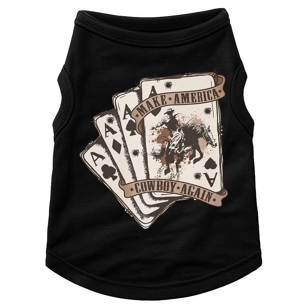 Make America Cowboy Again Western Cowboy Poker Funny Donald Trump Quote Doggie Tank