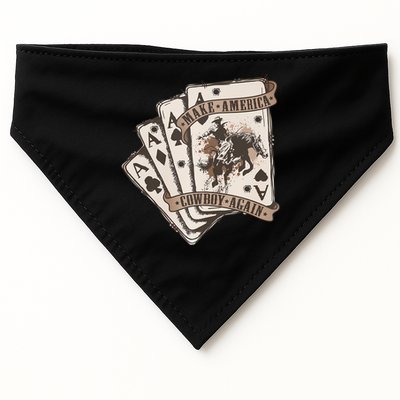Make America Cowboy Again Western Cowboy Poker Funny Donald Trump Quote USA-Made Doggie Bandana