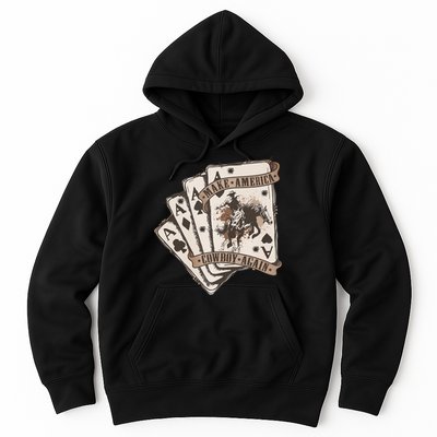 Make America Cowboy Again Western Cowboy Poker Funny Donald Trump Quote Hoodie
