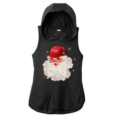 Make A Christmas Great Again Xmas Trump Maga Pajamas Santa Ladies PosiCharge Tri-Blend Wicking Draft Hoodie Tank