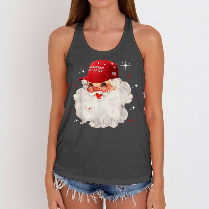 Make A Christmas Great Again Xmas Trump Maga Pajamas Santa Women's Knotted Racerback Tank