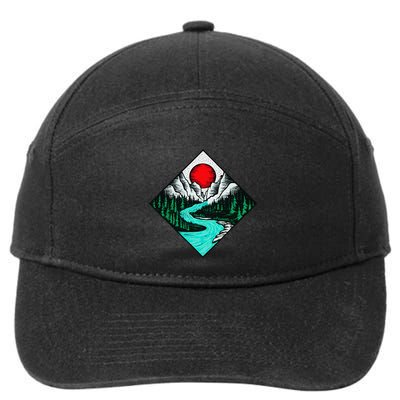 Mountains Are Calling River Wilderness Forest Adventure 7-Panel Snapback Hat