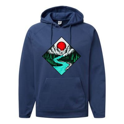 Mountains Are Calling River Wilderness Forest Adventure Performance Fleece Hoodie