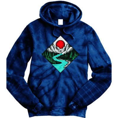 Mountains Are Calling River Wilderness Forest Adventure Tie Dye Hoodie