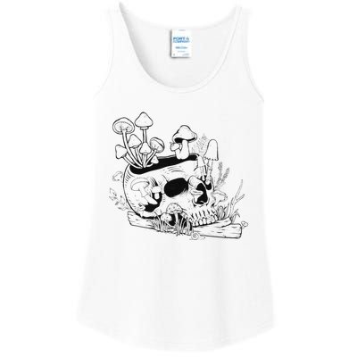 Mushroom Art Clothing Mushroom Collector Skull Ladies Essential Tank