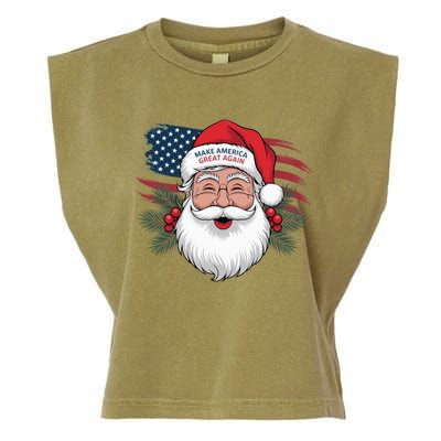 Make A Christmas Great Again Xmas Trump Maga Pajamas Santa Garment-Dyed Women's Muscle Tee