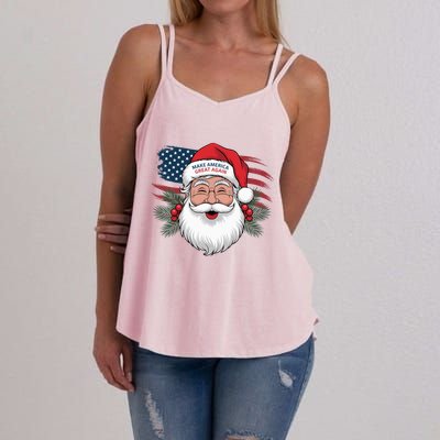 Make A Christmas Great Again Xmas Trump Maga Pajamas Santa Women's Strappy Tank