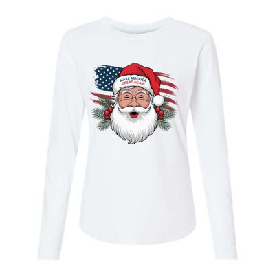 Make A Christmas Great Again Xmas Trump Maga Pajamas Santa Womens Cotton Relaxed Long Sleeve T-Shirt