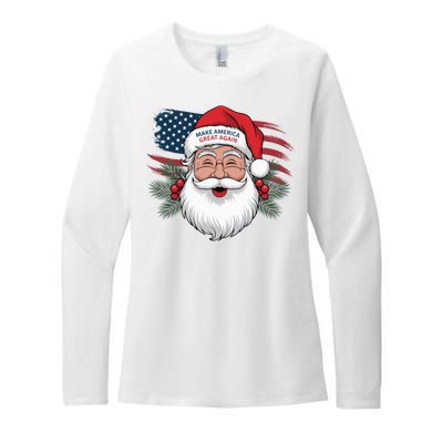 Make A Christmas Great Again Xmas Trump Maga Pajamas Santa Womens CVC Long Sleeve Shirt