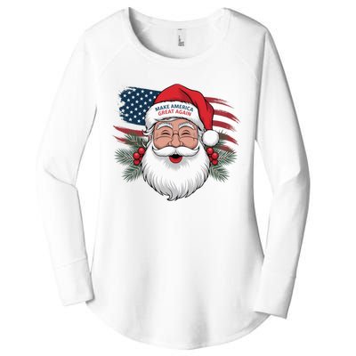 Make A Christmas Great Again Xmas Trump Maga Pajamas Santa Women's Perfect Tri Tunic Long Sleeve Shirt