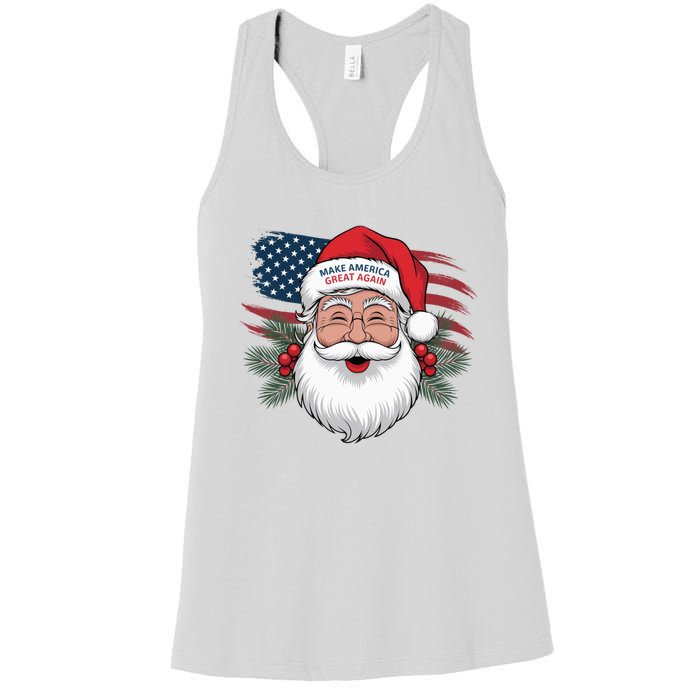 Make A Christmas Great Again Xmas Trump Maga Pajamas Santa Women's Racerback Tank