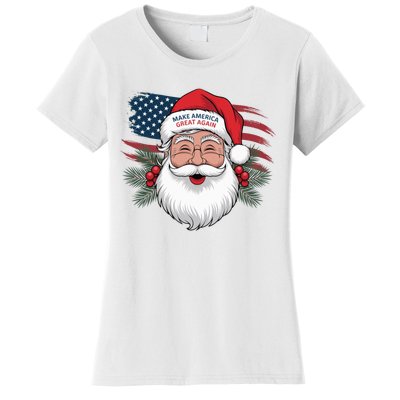 Make A Christmas Great Again Xmas Trump Maga Pajamas Santa Women's T-Shirt