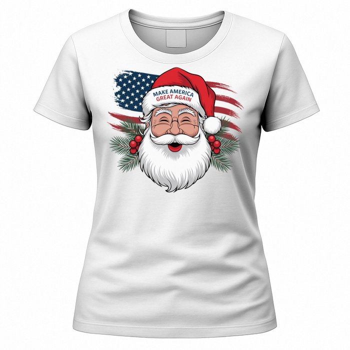 Make A Christmas Great Again Xmas Trump Maga Pajamas Santa Women's T-Shirt