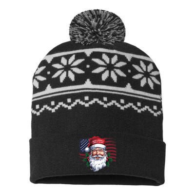 Make A Christmas Great Again Xmas Trump Maga Pajamas Santa Us Flag USA-Made Snowflake Beanie