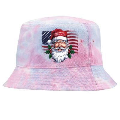 Make A Christmas Great Again Xmas Trump Maga Pajamas Santa Us Flag Tie-Dyed Bucket Hat