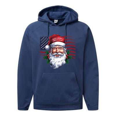 Make A Christmas Great Again Xmas Trump Maga Pajamas Santa Us Flag Performance Fleece Hoodie