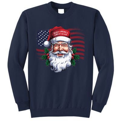 Make A Christmas Great Again Xmas Trump Maga Pajamas Santa Us Flag Tall Sweatshirt