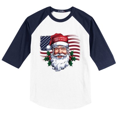 Make A Christmas Great Again Xmas Trump Maga Pajamas Santa Us Flag Baseball Sleeve Shirt